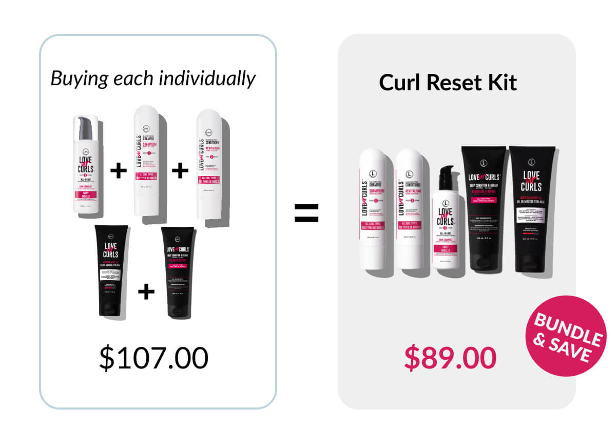 Buying each individually $107.00 = Curl Reset Kit $89.00