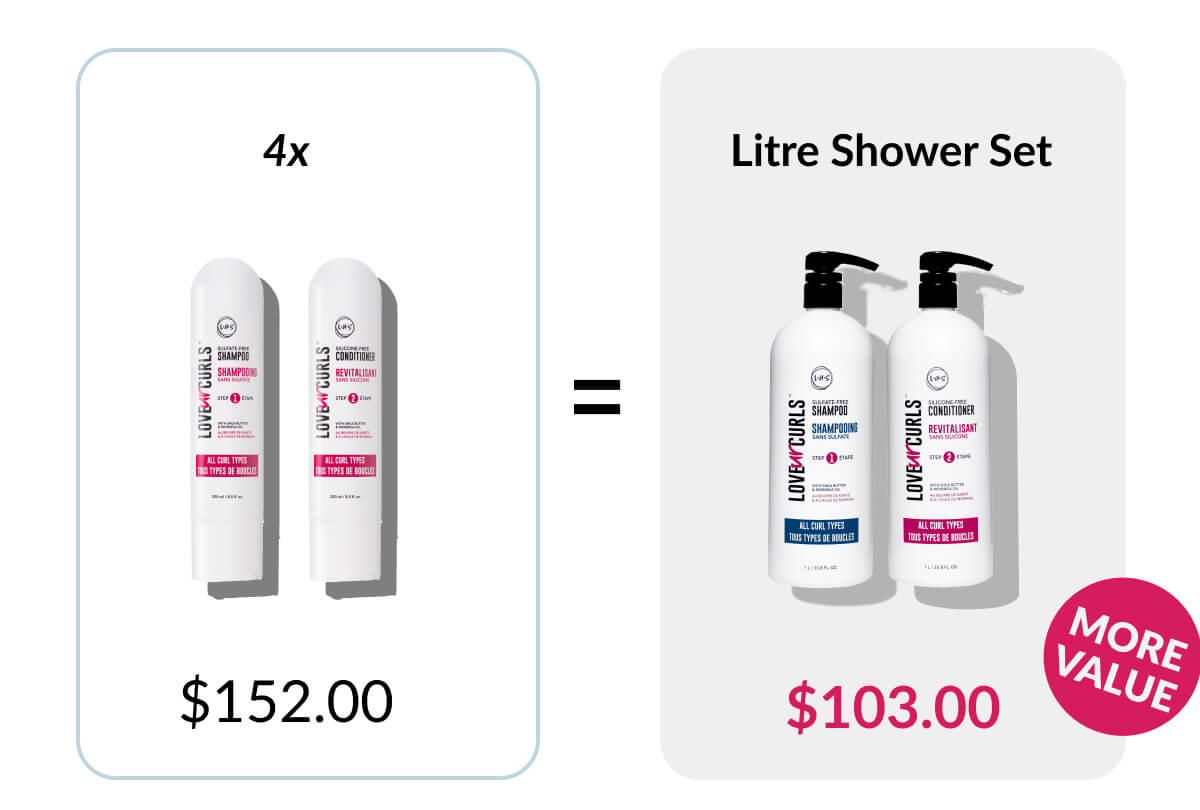 4x $152.00 = Litre Shower Set $103.00 