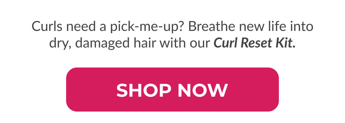 Curls need a pick-me-up? Breathe new life into dry, damaged hair with our Curl Reset Kit.