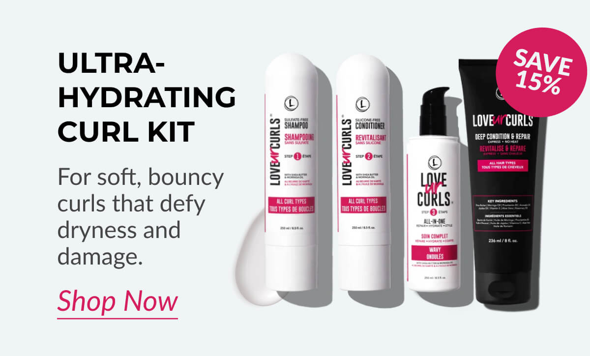 Ultra-hydrating Curl Kit For soft, bouncy curls that defy dryness and damage.