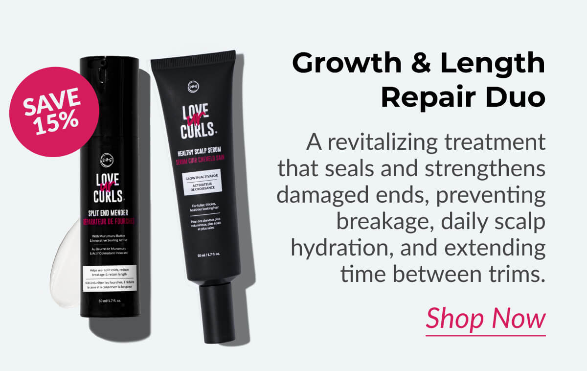 Growth & Length Repair Duo A revitalizing treatment that seals and strengthens damaged ends, preventing breakage, daily scalp hydration, and extending time between trims.