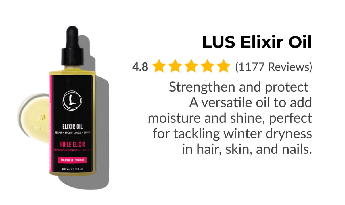 LUS Elixir Oil Strengthen and protect A versatile oil to add moisture and shine, perfect for tackling winter dryness in hair, skin, and nails.