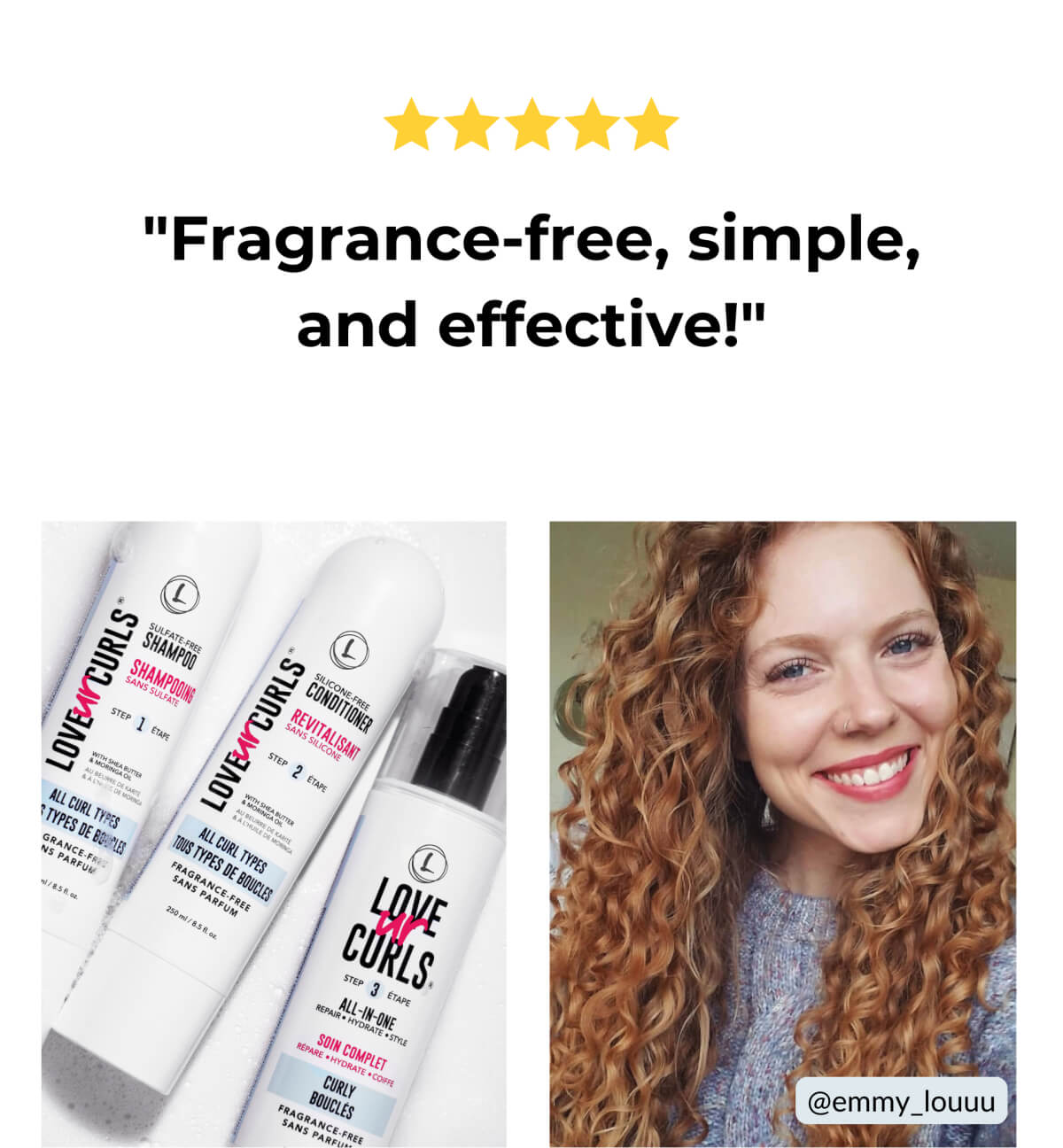 "Fragance-free, simple, and affectie!"