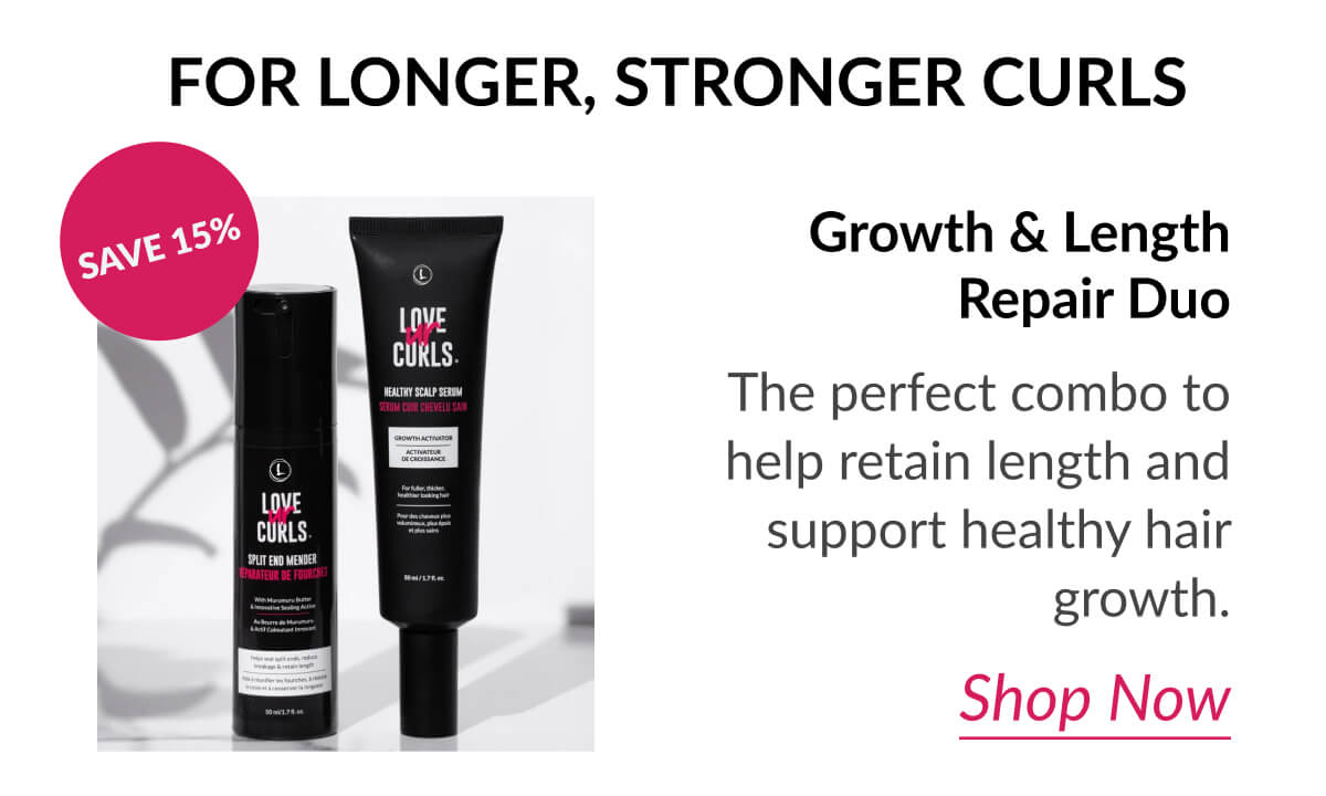 For Longer, Stronger Curls Growth & Length Repair Duo: The perfect combo to help retain length and support healthy hair growth.