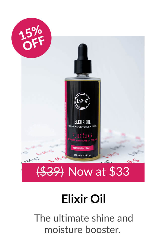 ($39) Now at $33 Elixir Oil The ultimate shine and moisture booster.