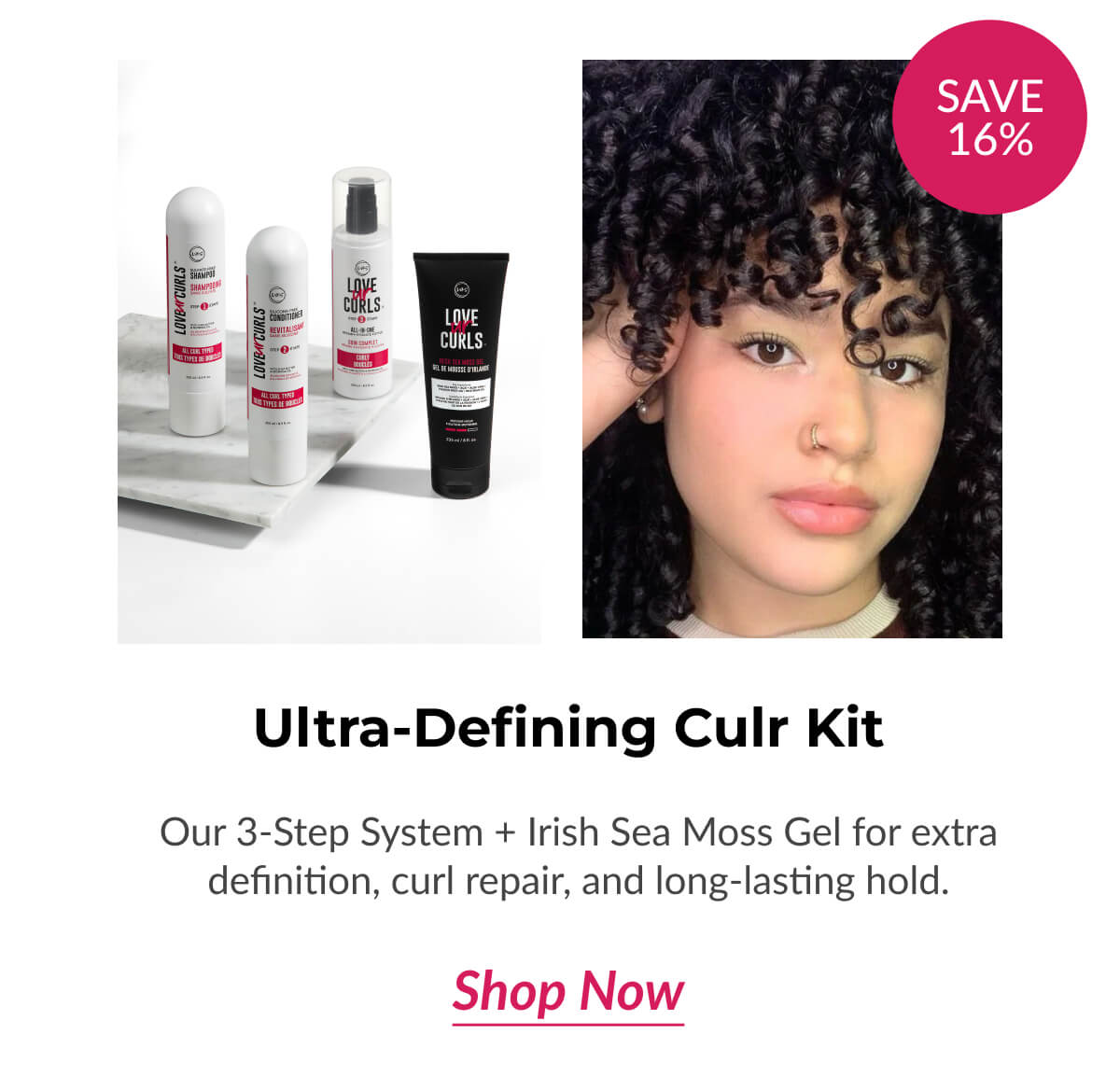 Ultra-Defining Culr Kit Our 3-Step System + Irish Sea Moss Gel for extra definition, curl repair, and long-lasting hold.